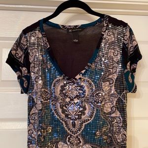 Shimmer short sleeved top